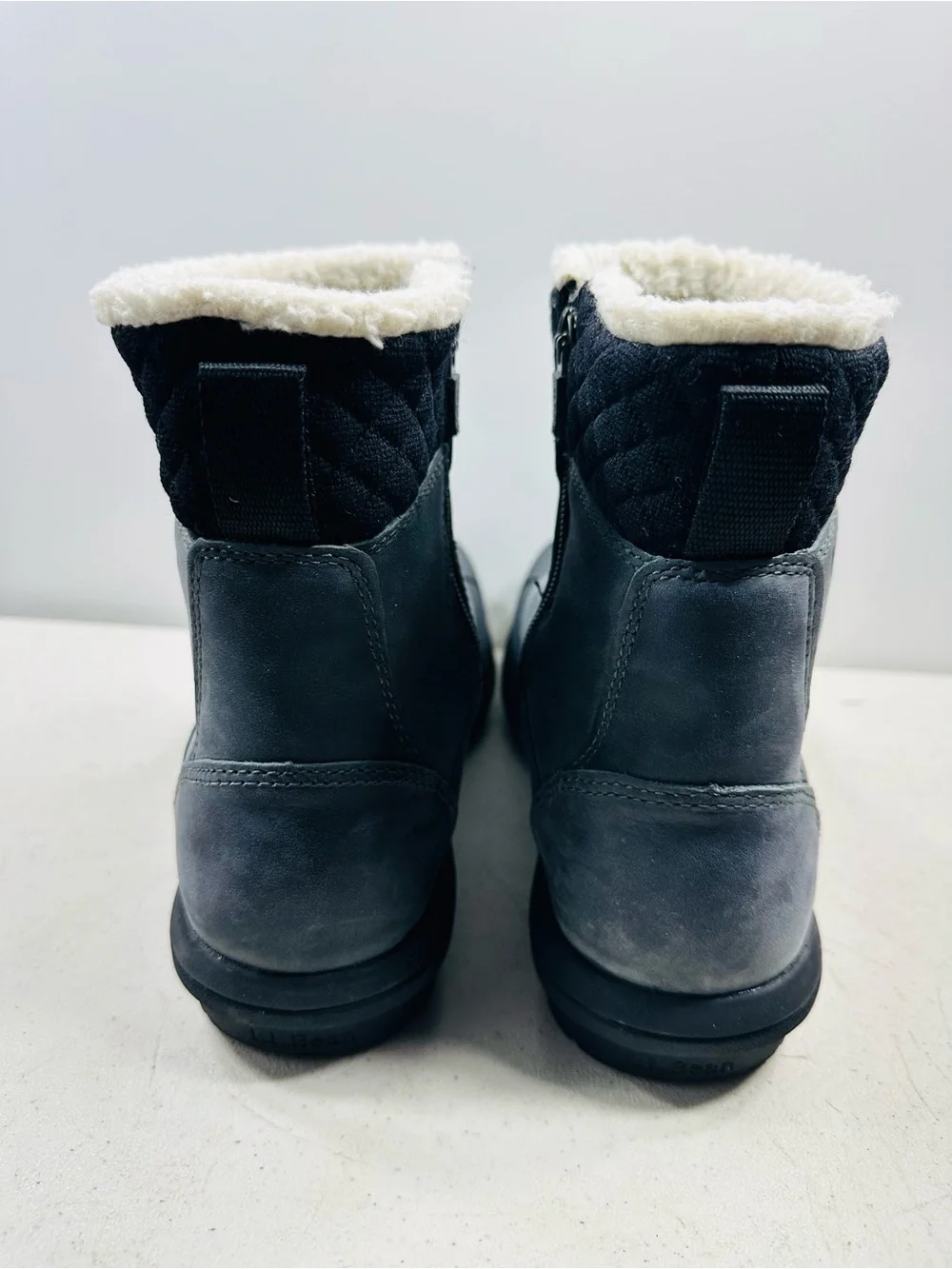 TEK L.L Bean  Winter Ankle Boots in Gray with Sherpa Collar